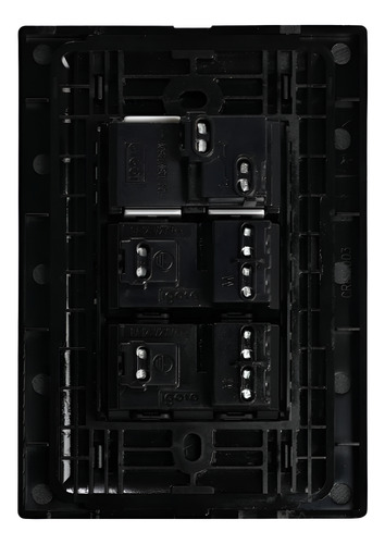 Placa Cristal Apagador Sencillo Y 2 Contactos Negro Igoto 15 A 125v Negro