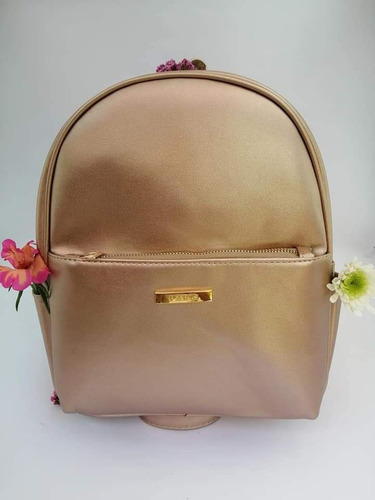 6 Mochilas Aurol Dama Oro Rosado Mayoreo