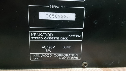 Deck Kenwood Kx-w893 C/detalle ( Sony Technics Teac Pioneer (Usado)