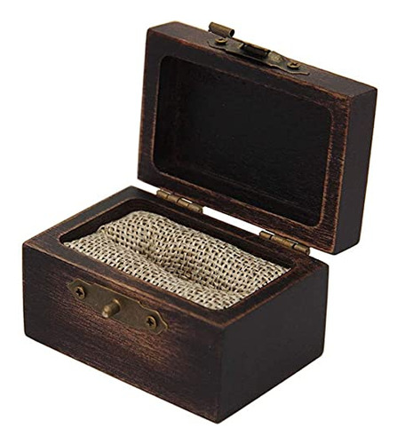 Caja De Madera Rústica Para Anillo De Compromiso