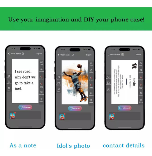 D Yatuo Funda Teléfono Inteligente Con Proyección Trasera