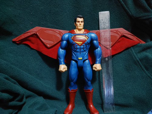 Súper Man Figura Mattel Grande 30cm Baterías Capa Tela (Usado)