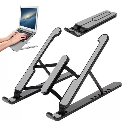 Soporte Base Regulable Apoya Notebook Plastico Plegable Rosa