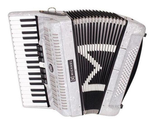 Acordeon Michael 80 Baixos Acm8007n Pwh Perolado