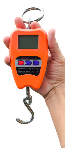 Balanza 200kg Dijitales Pantalla Lcd Colgables Naranja O Negro