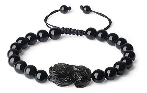 Coai Pulsera De Piedra De Obsidiana Negra Pixiu Pi Yao