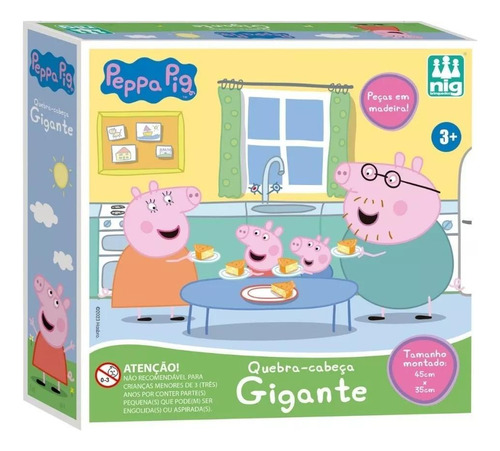 Quebra Cabeça Gigante Peppa Pig Com Peças Em Madeira - Nig