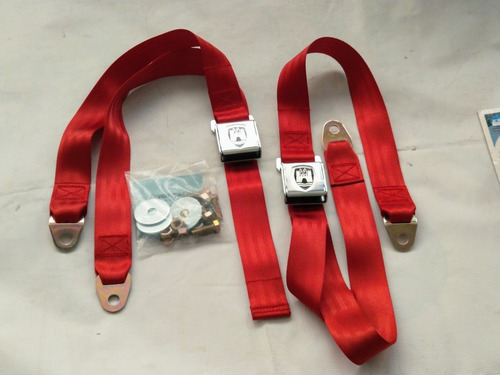 Cinturones Seguridad 2 Puntas Rojo Vocho Clásico ( 2 Pzas ) 