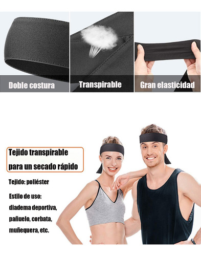 Para De Banda Deportiva Diadema Cabello Fitness Elástica