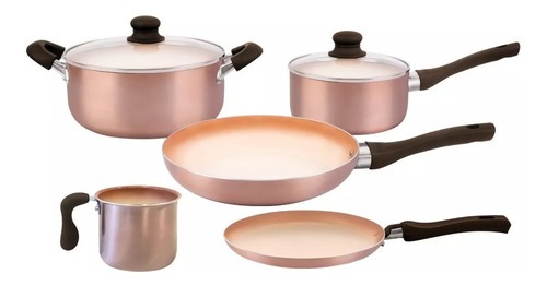 Set 5 Piezas De Cobre Antiadherente Ceramico Hudson