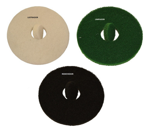 4 Disco De Limpeza Enceradeira Industrial 35cm (4und) 3m Cor Verde-musgo