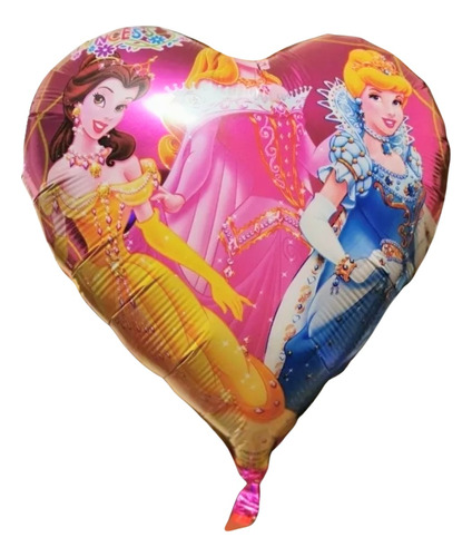 Globo Metalizado Princesas Corazón 45cm Apto Helio