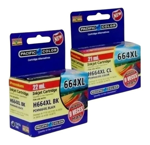 Pack 2 Cartucho Tinta Negro Y Color 664xl 1115 2135 3635