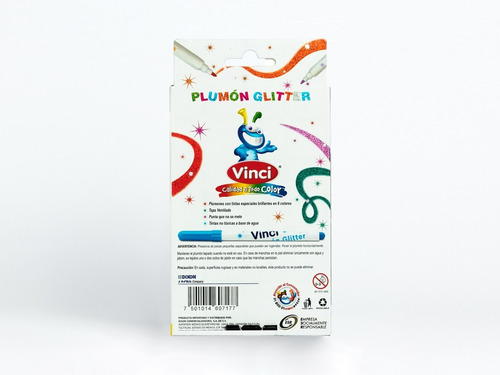 Imagen 2 de 2 de Plumones Glitter 8pzas