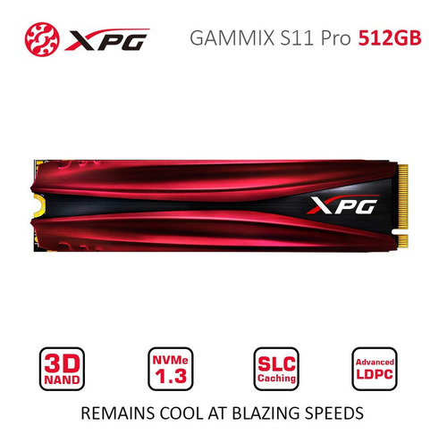 Unidad De Estado Solido Ssd Xpg M.2 Gammix S11 Pro 512gb Color Rojo
