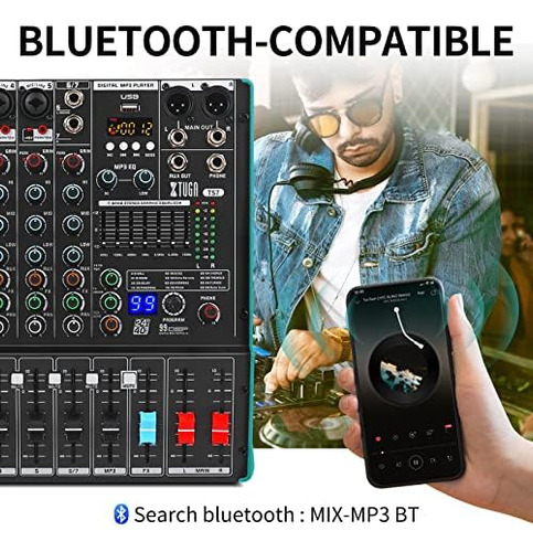 Xtuga Ts7 Mezclador De Audio Profesional De 7 Canales Con 99
