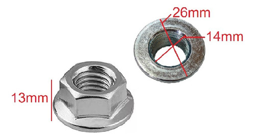 Tuerca Brida Hexagonal De Bloqueo M14 X 5 Unid.