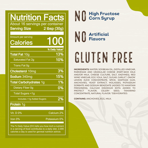 Olive Garden Aderezo César Clásico Gluten Free 473 Ml (2 Pz)