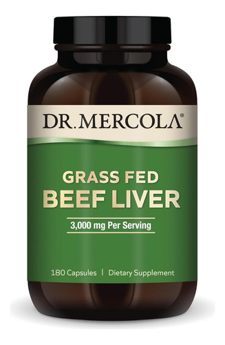 Hígado De Res 3000 Mg Dr. Mercola 180 Cápsulas