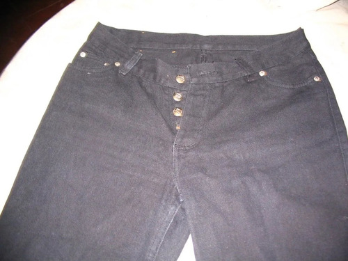 Pantalon Jean Dama T 5 Fiuscher Negro Recto Tiro Alto