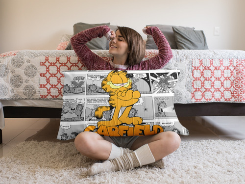 Jogo De Lençol Solteiro 2 Peças Garfield Quadrinhos O Gato