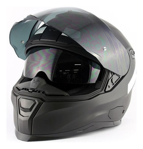 Capacete Nexx Sx100 Preto Fosco C/ Viseira Solar Acompanha Pinlock (super Completinho) Tamanho do capacete 58 - M