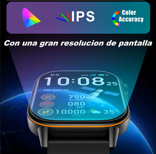 Smartwatch Con Gps Integrado Reloj Inteligente Qx17 Con Asistente De Voz Inteligente Pantalla Táctil Bluetooth Llamadas Control Del Ritmo Cardíaco Y Del Oxígeno En Sangre Isdewatch Negro