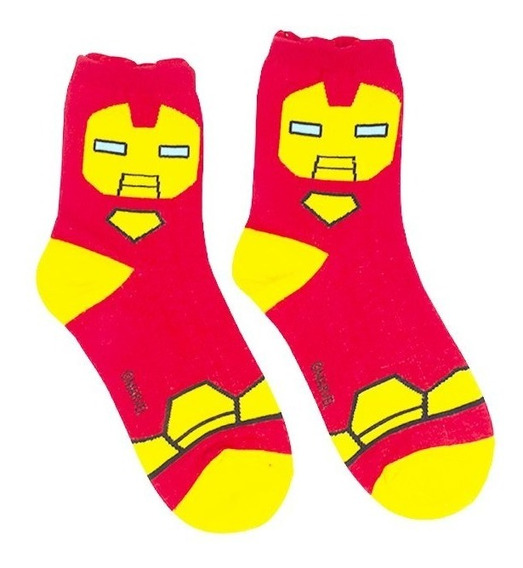 Calcetines Superheroes Moda Dibujos Heroes Niños Adultos Unisex Ropa Iron Man