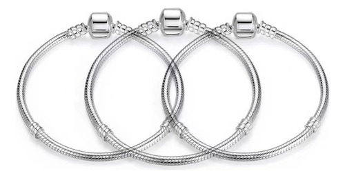 3 Pcs Pulsera Original Plata Incluye Estuche Y Bolsa 2024