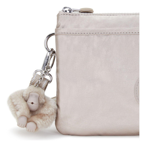 Bolsa Transversal Pequena Kipling Riri Metallic Glow Cor Dourado