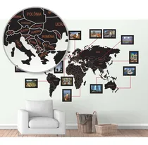 Comprar Mapa Mundi Adesivo Molduras Mdf, Mapa Viagens - Frete Grátis