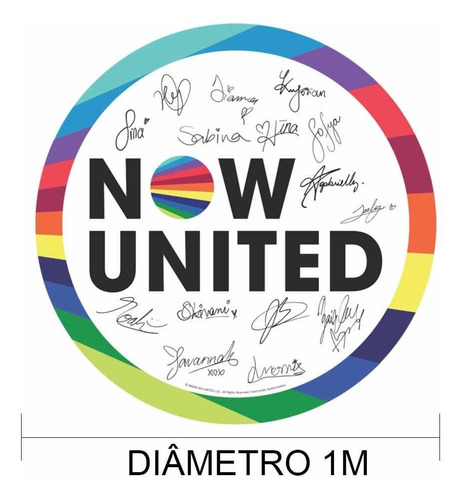 Painel Sublimado Redondo - Now United - Alta Qualidade