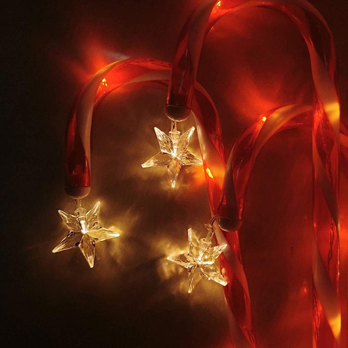 . Luces Solares For Bastón De Caramelo, Juego De 8 Luces De
