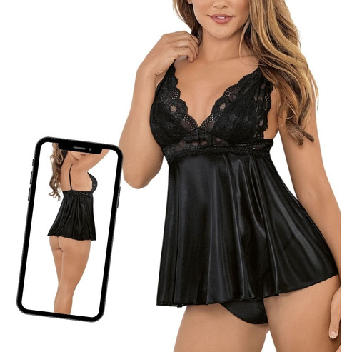 Babydoll Negro By Cancan Lingerie Mod. 43517