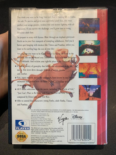 The Lion King Sega Genesis (Usado)