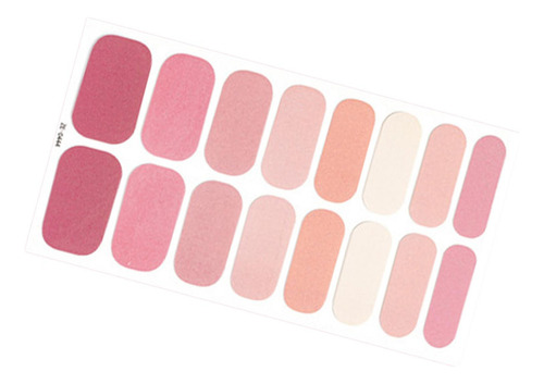 16 Adhesivos Para Uñas, Tiras De Uñas De Gel, Estilo F