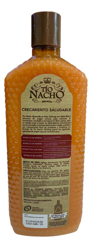 Shampoo Tío Nacho Anti-caída Ginseng + Jalea Real 415 Ml