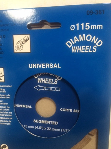 Disco De Diamante Universal 41/2 