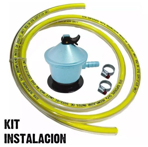 Kit Válvula De Gas 13kg + 1.5m Manguera +2 Abrazaderas Kirko