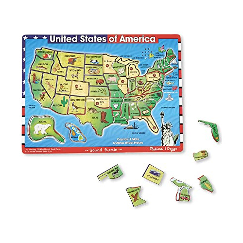 Usa Map Sound Puzzle - Puzzle De Madera Efectos De Soni...