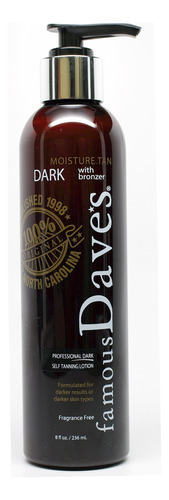 Dave's Dark Self Tanner Sunless Locion Bronceadora Con Bronc