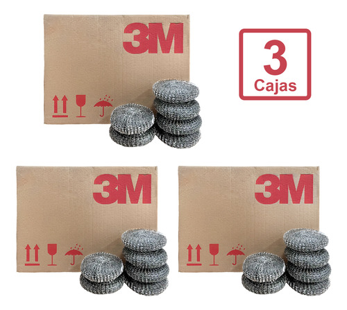 Fibra De Acero Inoxidable 3m Scotch-brite P-10 3 Cajas