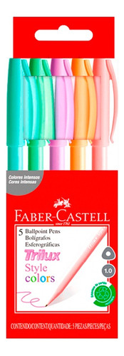 Bolígrafo Lapicera Trilux Pastel X 5 Faber Castell 