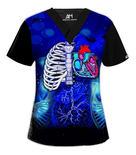 Uniformes Medico Anti Fluido Estampado Cardiologia