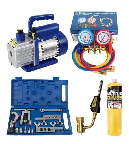 comprar Kit Refrigeração Ferramentas Com Dvd Manutencao Split 5cfm