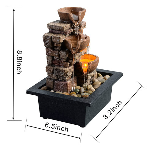 Fuente De Mesa De 3 Niveles Para Relajación En Casa