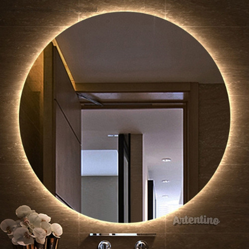 Imagen 5 de 10 de Lampara Luz Led Pared Espejo 4 Mm Baño 60 Cm Redondo Moderno