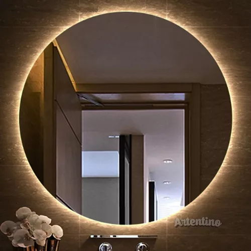 Lámpara Luz Led Pared Espejo 4mm Baño 80 Cm Redondo Moderno