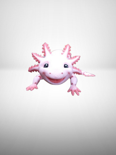 Juguete Axolote Sonriente Articulado Impreso En 3d