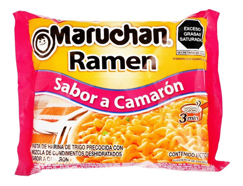 Pack X10 Maruchan Fideos Instantáneos Sabor Camarón 85 Gr